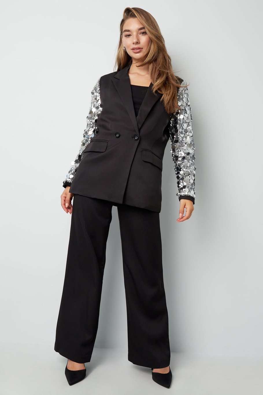 Sequin statement blazer - beige Picture4